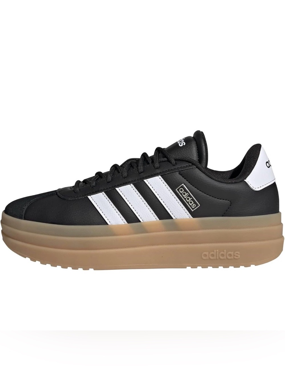 adidas Women’s VL Court Bold Black/White/Cyber Metallic Gum Sole